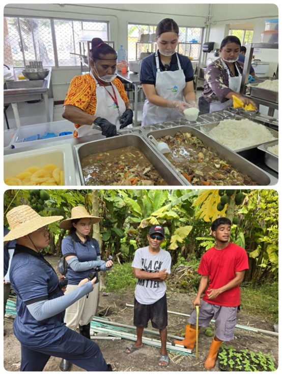 Catherine visited farmers who grow Taiwanese vegetables and helped prepare lunch at the school.